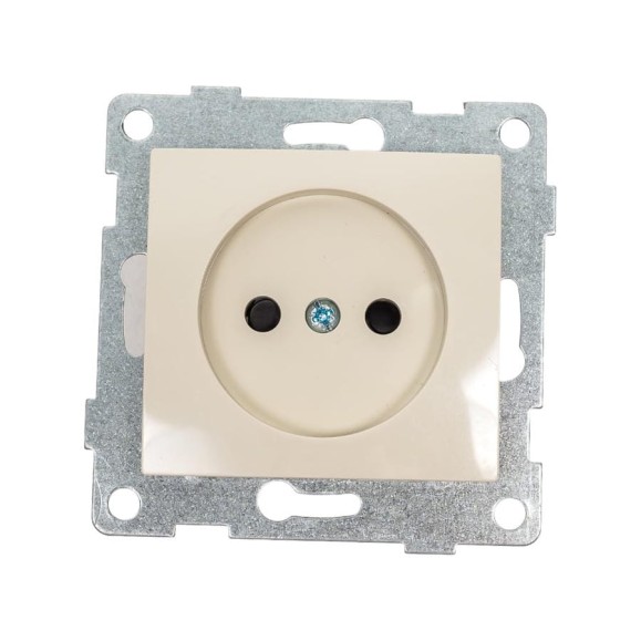 Механизм розетки GUSI ELECTRIC Bravo 1-ой б/з с з/ш, СУ, 16А, 250В, бежевый С10Р2-003