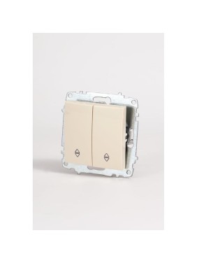 Выключатель двухклавишный проходной Elbi Zena Vega Kремовый M+K 609-010300-211