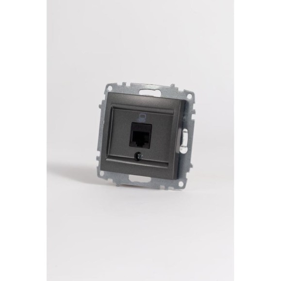 Розетка компьютерная (Cat 6) Elbi Zena Vega дымчатый M+K 609-011100-247 Розетка компьютерная (Cat 6) Elbi Zena Vega дымчатый M+K 609-011100-247