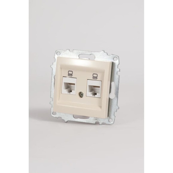 Розетка Elbi Zena Vega Kремовый компьютерная Двойная ( Cat 6) M+K 609-010300-248 Розетка Elbi Zena Vega Kремовый компьютерная Двойная ( Cat 6) M+K 609-010300-248