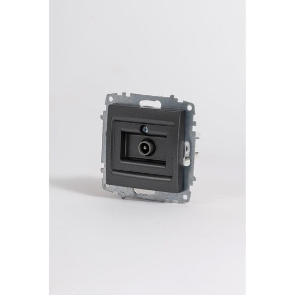 Розетка для TV с экраном (проходная) Elbi Zena Vega дымчатый M+K 609-011100-272