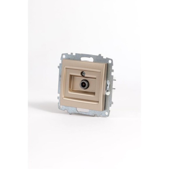 Розетка TV Elbi Zena Vega Титан с экраном (Koнцевая) M+K 609-011400-273
