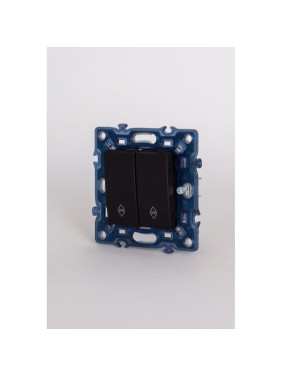 2-клавишный проходной переключатель Elbi Moda Vox M+K vantablack 611-044832-211