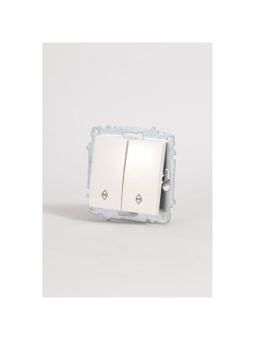Выключатель проходной двухклавишный Elbi Zena Vega белый M+K 609-010200-211