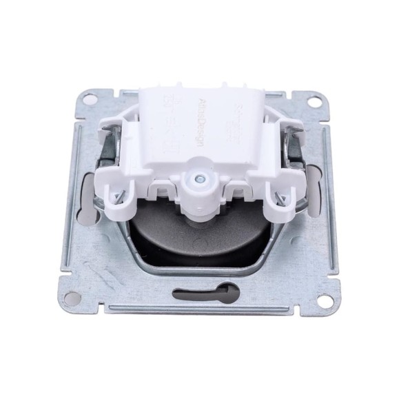 Розетка Systeme Electric AtlasDesign Сталь б/з, 16А, механизм SE ATN000941