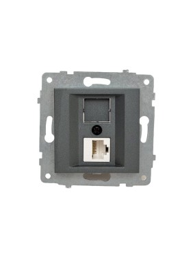 Компьютерная розетка OVIVO 1 пост Loft CAT6 дымчатый 600-000311-229