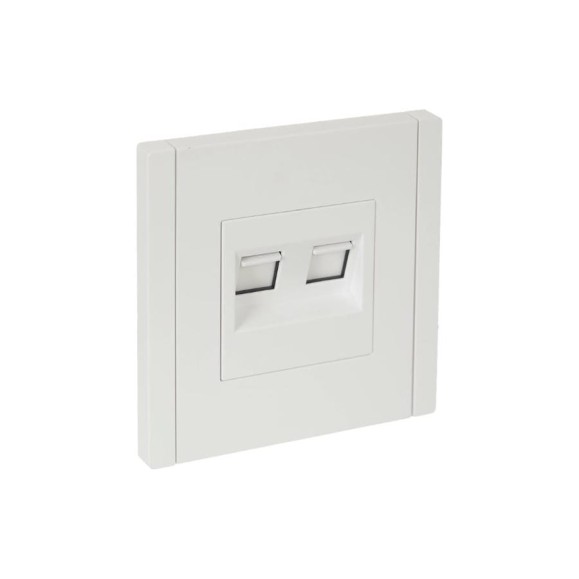Двойная розетка RJ11+RJ45 IEK FORTEPIANO категория 5E FP235 белый FP-KT20-O-1-K01