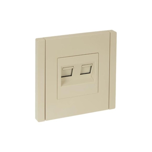 Двойная розетка RJ11+RJ45 IEK FORTEPIANO категория 5E FP435 ваниль FP-KT20-O-1-K10