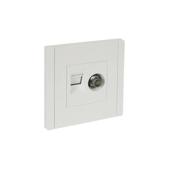 Двойная розетка TV+RJ45 IEK FORTEPIANO категория 6 FP237 белый FP-AK20-2-K01 Двойная розетка TV+RJ45 IEK FORTEPIANO категория 6 FP237 белый FP-AK20-2-K01
