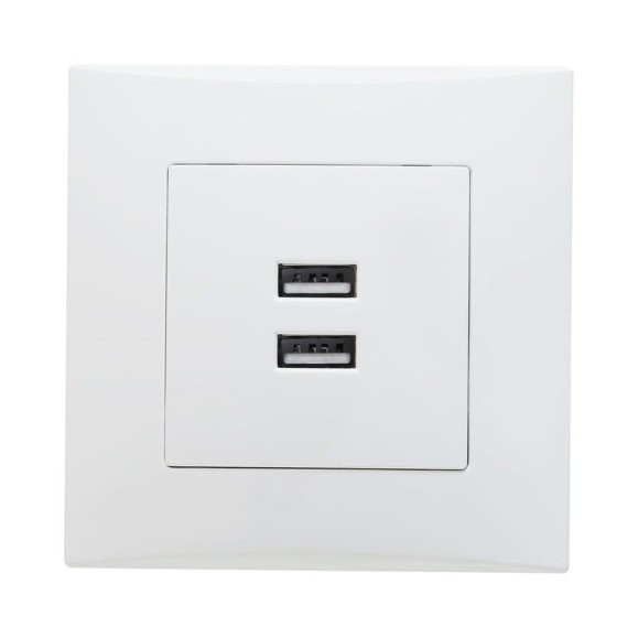 Розетка Smartbuy USB 2,1A белая "Вега" SBE-08w-16-S1-USB