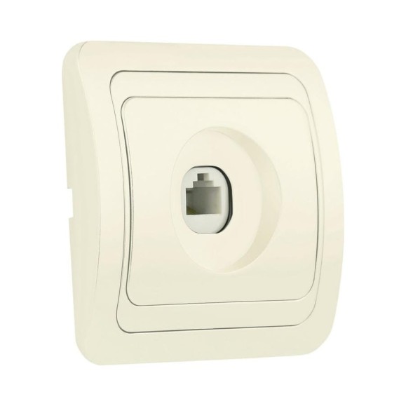 Розетка Smartbuy компьютерная RJ-45 1-местная бежевая "Марс" SBE-02i-S1-RJ