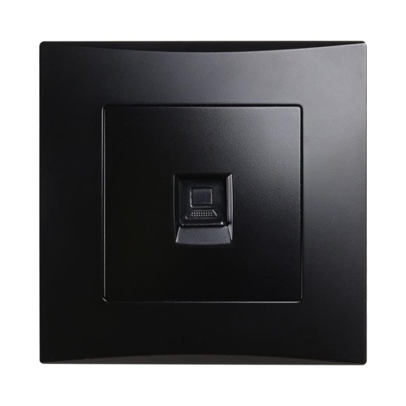 Розетка Smartbuy компьютерная RJ-45 черная "Вега" SBE-08b-S1-RJ