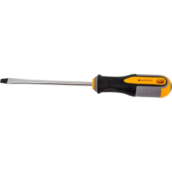 Шлицевая отвертка GREPP SL8*150мм, CrV, 3х-компонентная рукоятка 201-010