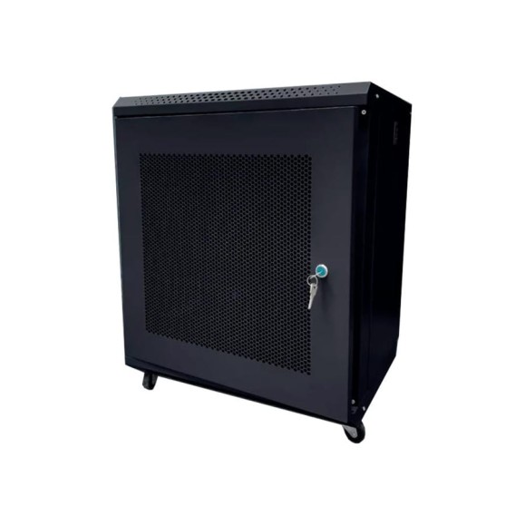 Шкаф телекоммуникационный "КОМПАНИЯ ФОРТОН" 12U, 530*400*600, 0.6mm, Black perforated door 12U530400600BP