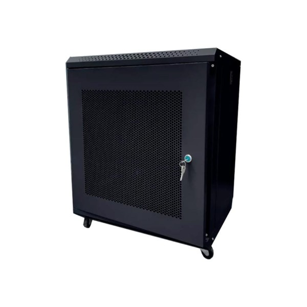Шкаф телекоммуникационный "КОМПАНИЯ ФОРТОН" 12U, 530*400*600, 0.6mm, Black perforated door 12U530400600BP