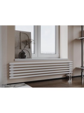 Вертикальный стальной радиатор GUARDO Torre 3D 1400х282 мм, 6 секций, S=9м², нижнее по краям подключение 3D-1400-06 BK-GOR R9016(M)