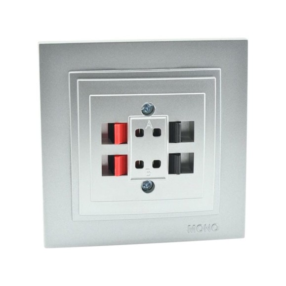 Розетка ( Hı-Fı ) MONO ELECTRIC Despına 2 Входа Серебро 102-212105-142