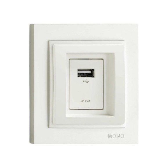 Розетка c USB зарядкой MONO ELECTRIC Despina Слоновая Кость 102-010005-177