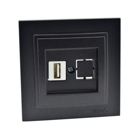 Розетка Usb MONO ELECTRIC Despına Графит 102-202005-144