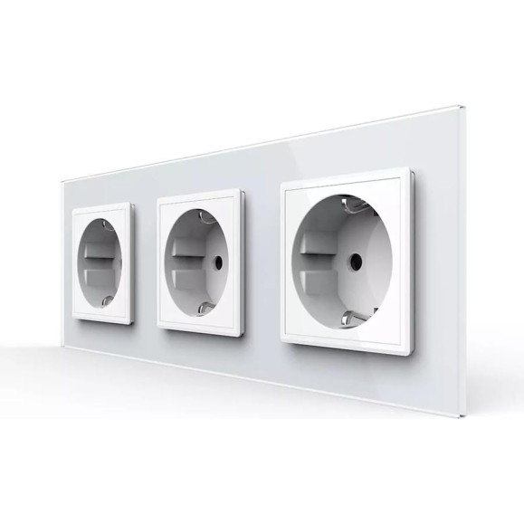 Розетка электрическая LIVOLO 16A, 3 поста, цвет белый VL-C7C3EU-11 Розетка электрическая LIVOLO 16A, 3 поста, цвет белый VL-C7C3EU-11