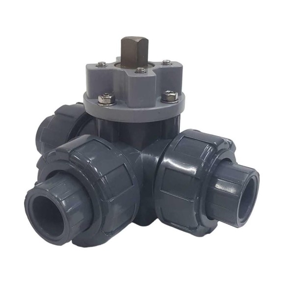Трехходовой шаровой кран TECHNO 3015T-PVC ПВХ, под привод DN15, рабоч. темп. -10~50C 655315 Трехходовой шаровой кран TECHNO 3015T-PVC ПВХ, под привод DN15, рабоч. темп. -10~50C 655315
