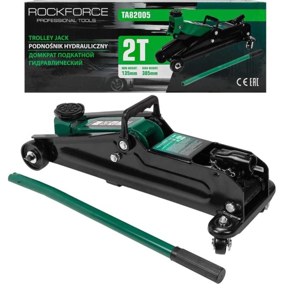 Домкрат подкатной гидравлический Rockforce 2т h min - 130мм, h max - 385мм RF-TA82005(47733) Домкрат подкатной гидравлический Rockforce 2т h min - 130мм, h max - 385мм RF-TA82005(47733)