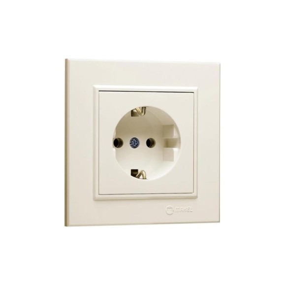 Розетка MAKEL 1-м СП Karea 16А IP20 с/з кремовый 56010028 Розетка MAKEL 1-м СП Karea 16А IP20 с/з кремовый 56010028