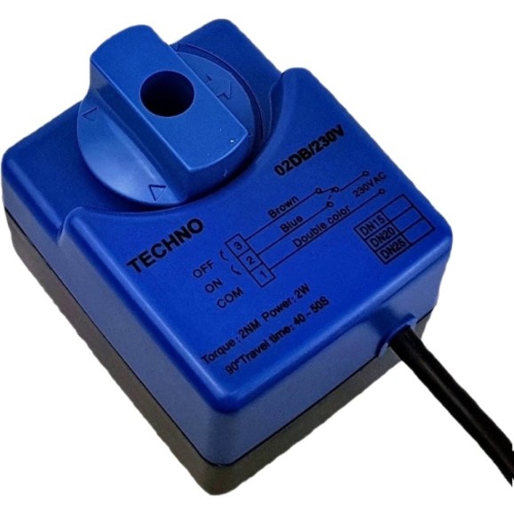 Электропривод для шарового крана TECHNO 02DB/230V (DN15,DN20,DN25) 02Nm, ON/OFF, 230В 600220