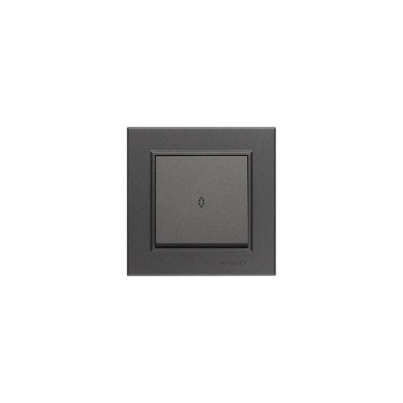 Переключатель проходной MAKEL 1-клавишный СП Karea 10А IP20 дым. металлик 56050005