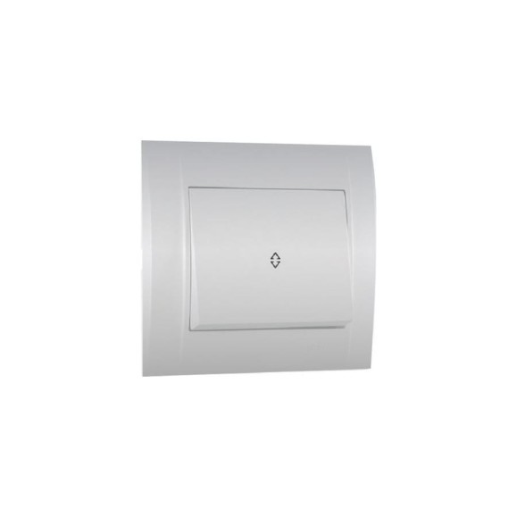 Переключатель проходной MAKEL 1-клавишный СП Defne 10А IP20 сереб. 42065005