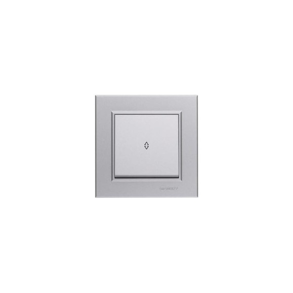Переключатель проходной MAKEL 1-клавишный СП Karea 10А IP20 сереб. 56065005