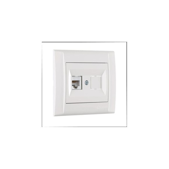 Розетка компютерная MAKEL CAT5 + гнездо СП Defne IP20 белый 42001035