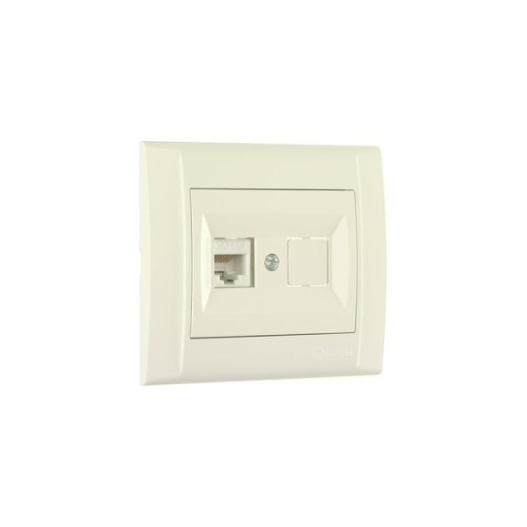 Розетка компютерная MAKEL CAT5 + гнездо СП Defne IP20 кремовый 42010035