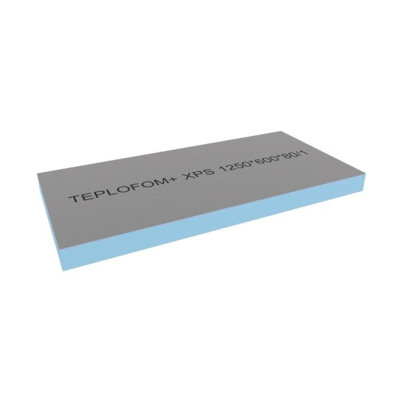 Теплоизоляционная панель Teplofom+ 1250x600x80 мм, односторонний слой,упаковка 4 шт. 4/80/1