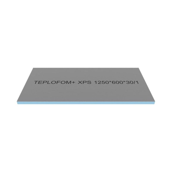 Теплоизоляционная панель Teplofom+ 1250x600x30 мм, односторонний слой, упаковка 4 шт. 4/30/1