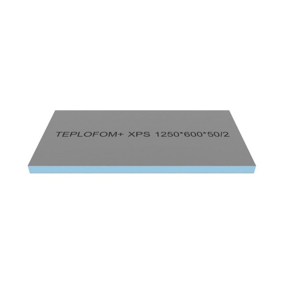 Теплоизоляционная панель Teplofom+ 1250x600x50 мм, двухсторонний слой, упаковка 4 шт. 4/50/2