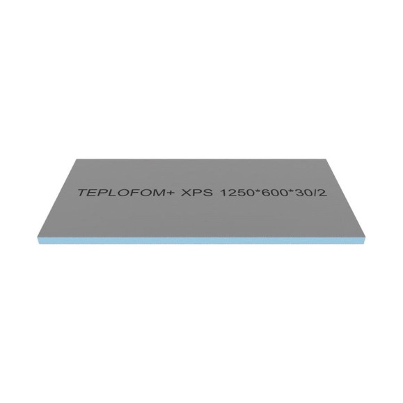 Теплоизоляционная панель Teplofom+ 1250x600x30 мм, двухсторонний слой, упаковка 4 шт. 4/30/2