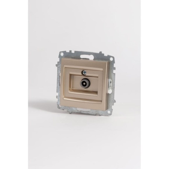 Розетка TV Elbi Zena Vega Титан с экраном (Проходная) M+K 609-011400-272