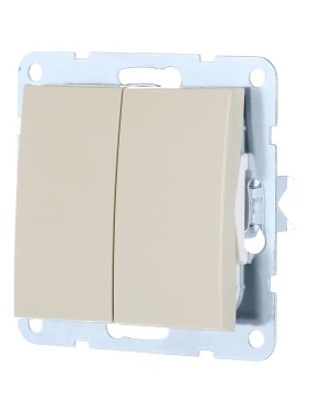 2-клавишный переключатель LK Studio с двух мест, схема 6+6, 16 A, 250 B, бежевый 861301-1