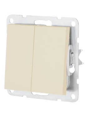 Переключатель LK Studio 2-клавишный с двух мест (сх.6+6) 16 A. 250 B (беж. матовый) LK80 841302-1