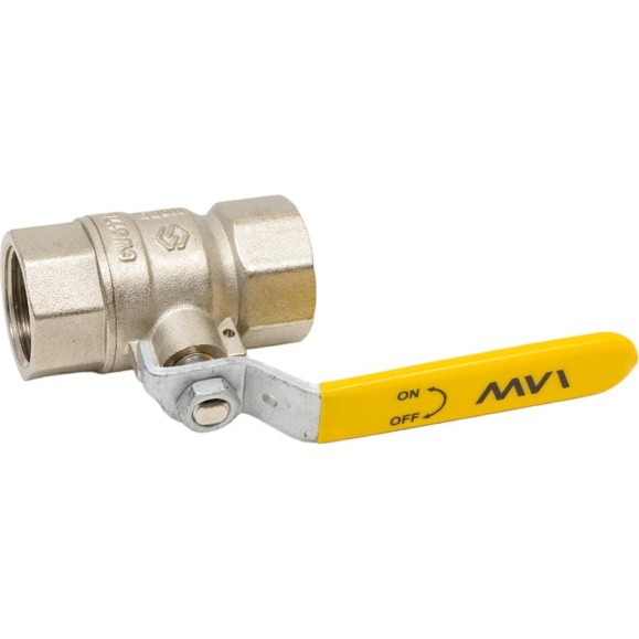 Шаровой кран MVI газовый полнопроходной 3/4" внутренняя-внутренняя, ручка рычаг BV.811.05