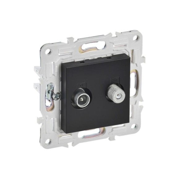 Розетка двойная IEK SKANDY TV+SAT SK-A13Bl черный SK-AF20-O-K02