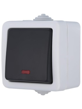 Одноклавишный переключатель LK Studio, схема 6L, с 2-х мест, с подсветкой, IP54, 10А/250V 80005