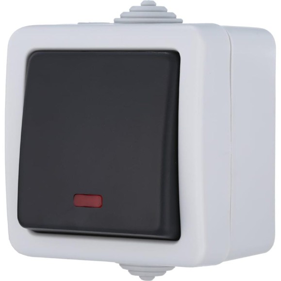Одноклавишный переключатель LK Studio, схема 6L, с 2-х мест, с подсветкой, IP54, 10А/250V 80005