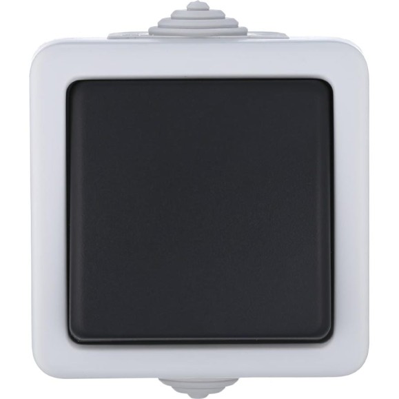 Одноклавишный 1-полюсный выключатель LK Studio схема1, IP54, 10А/250V, серый LK AQUA 80001