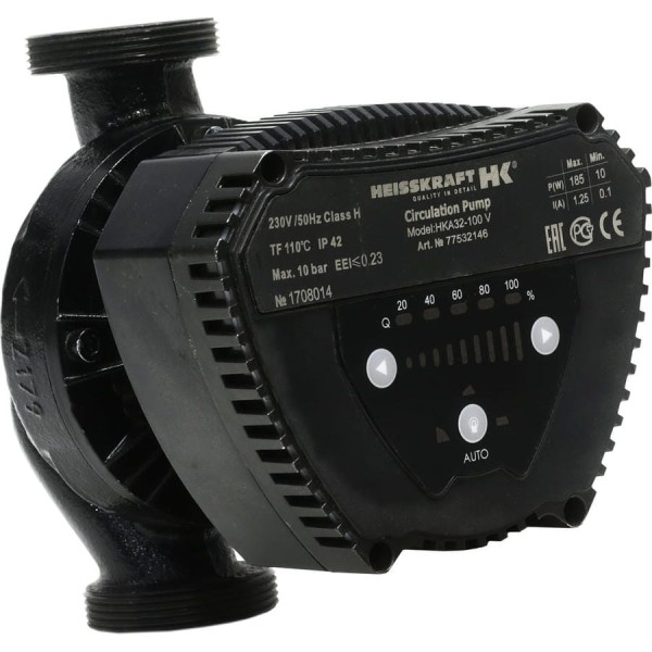 Насос Heisskraft HKA 15-15 B, 1x230 В, G 3/4", PN 10, 80 мм, энергоэффективный, кабель 1.5 м с вилкой 77515160