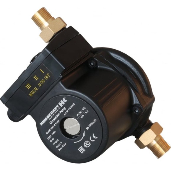 Насос Heisskraft HKU-B 15-90, 1x230 В, G 3/4", PN 10, 160 мм, кабель 1.5 м с вилкой 77615165 Насос Heisskraft HKU-B 15-90, 1x230 В, G 3/4", PN 10, 160 мм, кабель 1.5 м с вилкой 77615165