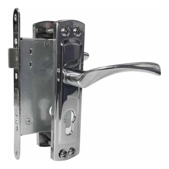 Врезной замок в комплекте с ручкой VETTORE 5523-4 CP хром 20535