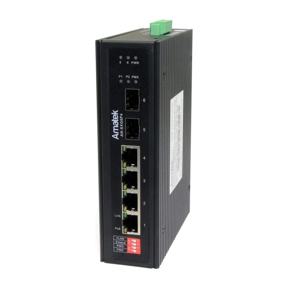 Коммутатор промышленный 6-портовый гигабитный Amatek AN-SXG6P4 7000916