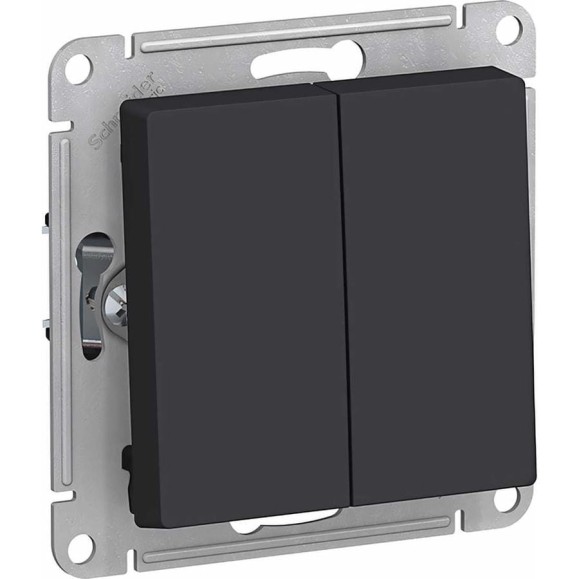 Переключатель Systeme Electric ATLASDESIGN, 2-клавишный, сх6, 10АХ, механизм, карбон, ATN001065 Переключатель Systeme Electric ATLASDESIGN, 2-клавишный, сх6, 10АХ, механизм, карбон, ATN001065